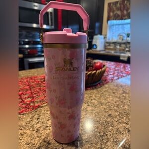 Love Shack Fancy Stanley Pink Floral Flip Straw